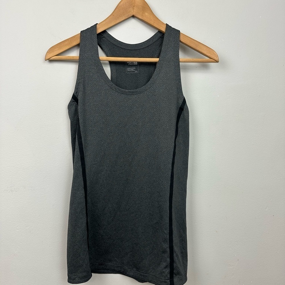 The North Face Gray Racerback Dry Fit Knit Athletic Tank Top Sz S